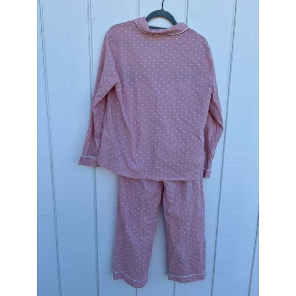 Haven Well Within Pink Button Down Pajamas, Swiss Dot, Poplin, Sz XS - Picture 2 of 6